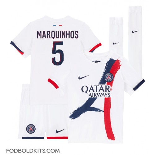 Paris Saint-Germain Marquinhos #5 Udebanesæt Børn 2024-25 Kortærmet (+ Korte bukser)